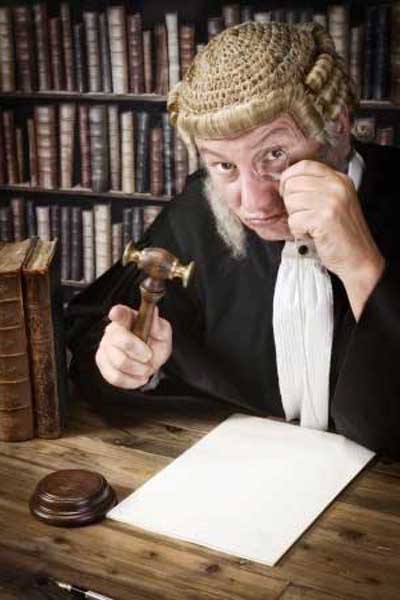 A wigged and robed barrister of the type we will see in abundance on our tour of the Inns of Court.
