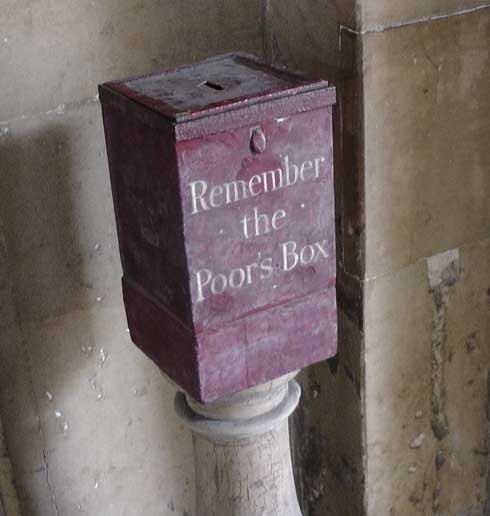 The Remember the Poors box at St Bart's Hospital.
