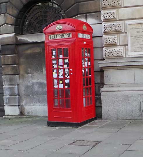 The phone box that featured in the closing sequence of series two of Sherlock.