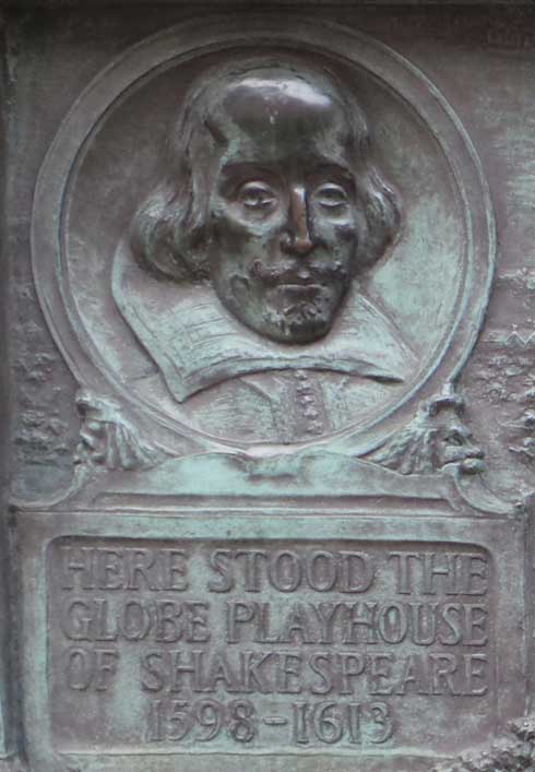 The plaque at the site of Shakespeare's Globe Playhouse.