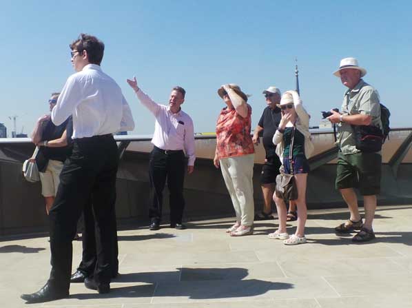 Richard Jones guiding clients on the roof of One New Change.