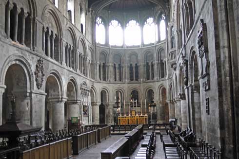 The interior of the church of St Bartholomew The Great which features in the opening scene of the Guy Ritchie Sherlock Holmes movie.